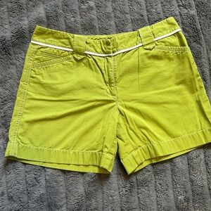 Ann Taylor Lime Green Casual Cotton Shorts